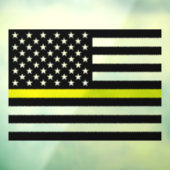 黄色の線のフラグのウィンドウの署名、緊急サービス ウィンドウサイン (シート3)