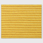 黄色の編み毛織物の背景 ラッピングペーパー (フラット)