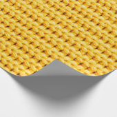黄色の編み毛織物の背景 ラッピングペーパー (角)