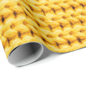 黄色の編み毛織物の背景 ラッピングペーパー (ロールコーナー)