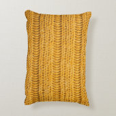 黄色の編み目の背景を閉じます。Tr アクセントクッション (裏面(縦))