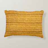 黄色の編み目の背景を閉じます。Tr アクセントクッション (裏面)