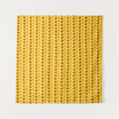 黄色の編み込みウール生地の背景 タペストリー (正面(横))