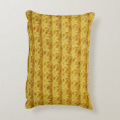 黄色の編地：テクスストライプのチャー。 アクセントクッション (裏面(縦))