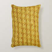 黄色の編地：テクスストライプのチャー。 アクセントクッション (正面(垂直))