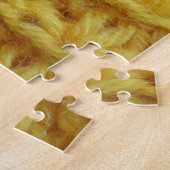 黄色の編地：テクスストライプのチャー。 ジグソーパズル (側面)