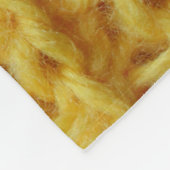 黄色の編地：テクスストライプのチャー。 フリースブランケット (角)