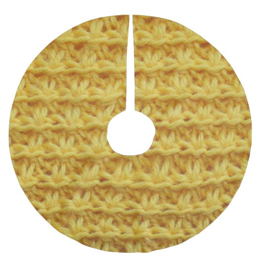 黄色の編地：テクスストライプのチャー。 ブラッシュドポリエステルツリースカート (正面)