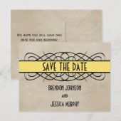 黄色の縁ど花付きポストカードの保存 案内ポストカード (正面/裏面)