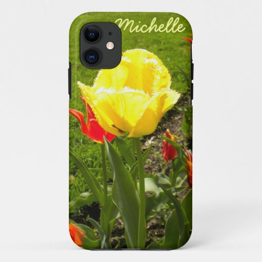 黄色の縁付きチューリップiPhone 5ケース Case-Mate iPhoneケース (裏面)