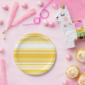 黄色の縞模様 ペーパープレート (パーティー)