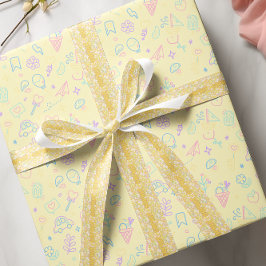 黄色の羽ばたき蝶名前をカスタムする サテンリボン