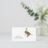 黄色の翼の名刺を持つ女の子の妖精 名刺 (スタンド正面)