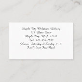 黄色の翼の名刺を持つ女の子の妖精 名刺 (裏面)