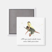 黄色の翼の磁石を持つ女の子の妖精 マグネット (正面/裏面)