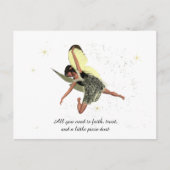 黄色の翼はがき付き女の子の妖精 ポストカード (正面)