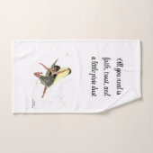 黄色の翼ハンドタオルを持つ女の子の妖精 ハンドタオル (ハンドタオル)