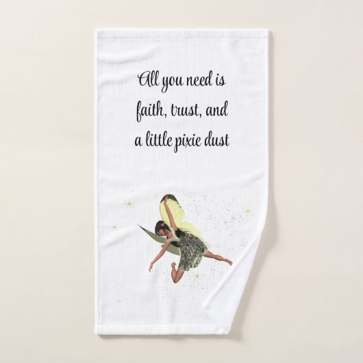 黄色の翼ハンドタオルを持つ女の子の妖精 ハンドタオル (ハンドタオル)