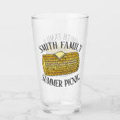 黄色の耳のコーンの上にコブファミリーピクニック タンブラーグラス (正面)