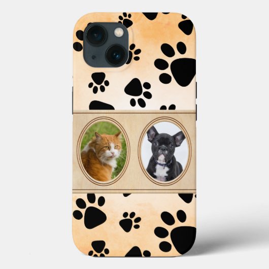 黄色の背景と手、カスタムペットの写真 Case-Mate iPhoneケース (裏面)