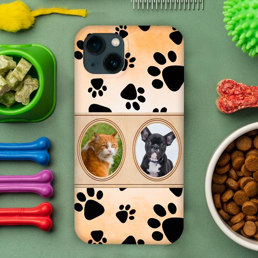 黄色の背景と手、カスタムペットの写真 Case-Mate iPhoneケース