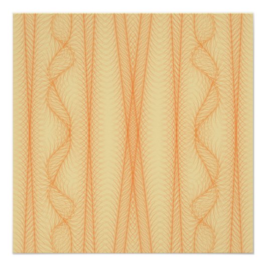 黄色の背景にオレンジ色の線 ポスター (正面)