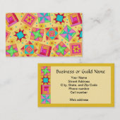 黄色の背景にキルトアート名刺 名刺 (正面/裏面)
