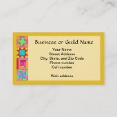 黄色の背景にキルトアート名刺 名刺 (裏面)