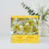 黄色の背景にプルメリア 招待状 (スタンド正面)