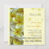黄色の背景にプルメリア 招待状 (裏面)
