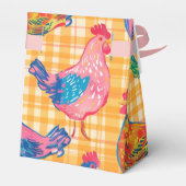 黄色の背景に市松模様にひよこを フェイバーボックス (裏面サイド)