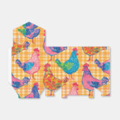 黄色の背景に市松模様にひよこを フェイバーボックス (折り畳みなし)