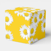 黄色の背景に白いデイジー フェイバーボックス (裏面サイド)