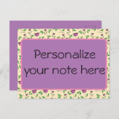 黄色の背景に紫のチューリップ ポストカード (正面/裏面)