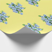 黄色の背景に青い花のカントリーギフトラッピングペーパー ラッピングペーパー (角)
