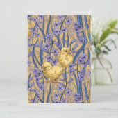 黄色の背景に鶏とヒヤシンス (スタンド正面)