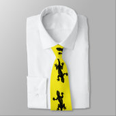 黄色の背景に黒いゲッコ – タイ (タイ)