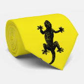 黄色の背景に黒いゲッコ – タイ (ロール)