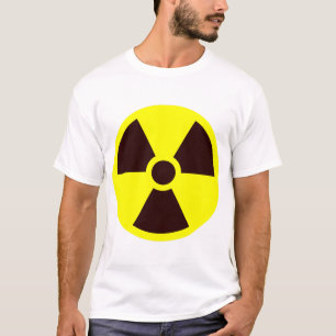 黄色の背景に黒い三葉模様の記号 Tシャツ