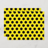 黄色の背景に黒い円 ノートカード (正面/裏面)