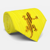 黄色の背景のトカゲ - ネクタイ (ロール)