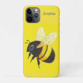 黄色の背景のマルハナバチ Case-Mate iPhoneケース (裏)