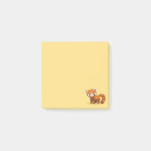 黄色の背景の可愛いレッサーパンダ ポストイット (正面)