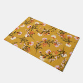 黄色の背景の花 ドアマット (アングル)