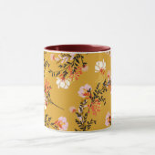 黄色の背景の花 マグカップ (中央)