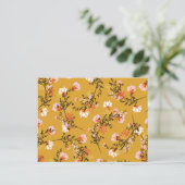 黄色の背景の花 案内ポストカード (スタンド正面)