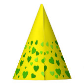 黄色の背景を持つ1000のハート パーティーハット (裏面)