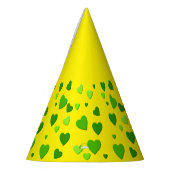 黄色の背景を持つ1000のハート パーティーハット (左)