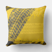 黄色の背景タイヤトラックトレース クッション (裏面)