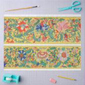 黄色の背景フローラ紙 薄葉紙 (クラフト)